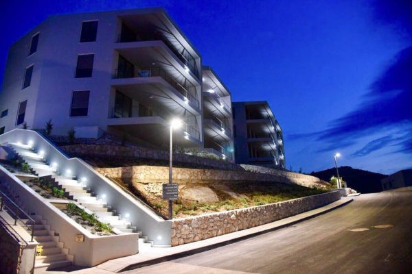 korcula holiday apartments in Croatia at night