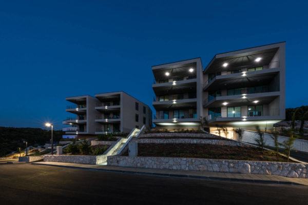 korcula holiday apartments in Croatia at night
