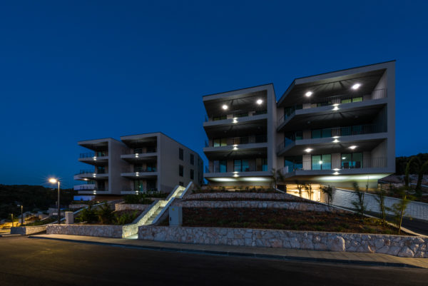 korcula holiday apartments in Croatia at night