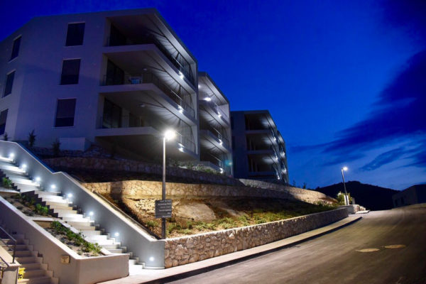 korcula holiday apartments in Croatia at night